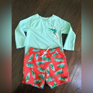 Old Navy boys 28-24mo Swim Rashguard Set